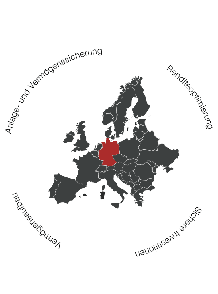 Europa-Karte mit Fokus auf Whitelake
